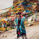 2017 Tibet Wind Women Cloak One Model Flowers Pattern Large Size 160*130cm Ladies Scarf With Tassels thumbnail-2