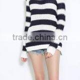 EY0859S Women Stripe Knitted Pullover Sweater thumbnail-1
