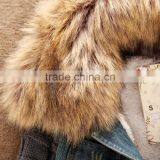 Ladies Winter Warm Hooded Denim Jacket Fleece Top thumbnail-5
