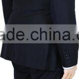 NAAMS MEN'S WOOL 2 BUTTON 2 VENT SLIM FIT SUIT JACKET FLAT FRONT PANT NAVY HERRINGBONE thumbnail-2