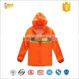 Orange 100% Waterproof Raincoat With Hood thumbnail-1