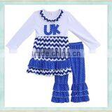 2017 Women Clothes 1st Birthday Bule White Top and White Dots Toddler Outfit thumbnail-1