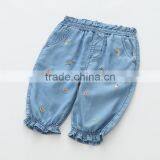 Summer Wholesale Rainbow Embroidery Girls Kids Denim Pants thumbnail-1