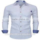 2016 New Wholesale Stylish Slim Fit Long Sleeve Contrast Custom Mens Casual Dress Shirts thumbnail-4