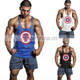 Shandao OEM Factory Custom Printed Sleeveless 95%cotton 5%spandex Plain Gym Clothing thumbnail-3