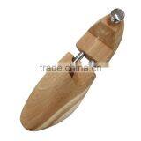 Irregular Shape Double Tube Shoe Tree Type Wooden Shoe Stretcher With Silver Metal Cap and Tube