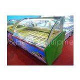 18 Trays R404a Green Commercial Ice Cream Display Freezer For Shop