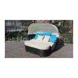Roofed Outdoor Rattan Daybed , Wicker Conservatory Furniture