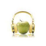 Golden Elegent Retractable Shocking Bass Wired Stereo Headset For Iphone / Ipad