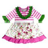 2017Wholesale Baby Girls Fashion Ruffle Lace Floral Printing Spots Stripe Dress thumbnail-2