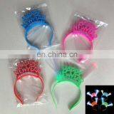 LHW-089 New Year Gifts Supplies Happy New Year Fiber Optic Hairband With Led Light thumbnail-1