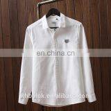 OEM Men's White Blue Oxford Shirt Custom Design Logo Casual Cotton Shirt thumbnail-2