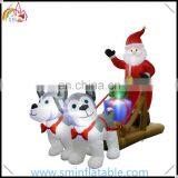 Christmas Inflatable Santa Claus &elf Sitting on Sleigh, Led Lighted Inflatable Santa Sleigh Decor thumbnail-2