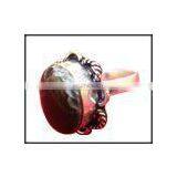 Big Black Onxy Stylish Boho Metal Ring thumbnail-1