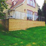 Outdoor Stair Rails Stainless Steel Banisters With Extra Clear Glass Panel thumbnail-5