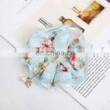 Ladies Winter Ruched Hair Rope Plain Color Imitation Pearl Pendant Charms Ponytail Holder Geometric Large Intestine Scrunchies thumbnail-4