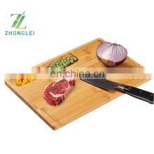 Organic Bamboo Cutting Board, With 3 Built-in Compartments and Juice Grooves, Chopping Board for Meats Bread Fruits thumbnail-1