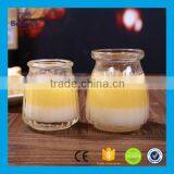 120ml 4oz Embossed Strip Glass Pudding Milk Bottle With Plastic Cap thumbnail-5