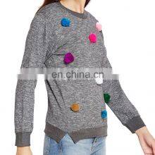 Hot Design Custom Made Women Cotton Polyester Plain Sweatshirt thumbnail-3