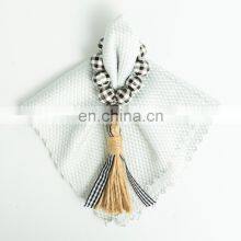 Wholesale Home Accessories Table Decoration Wood Beads Napkin Rings Tassel Macrame Napkin Ring thumbnail-2