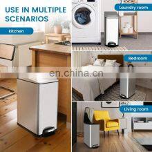 High Quality Stainless Steel Foot Car Diaper Unique Medical Kitchen Metal Garbage Bin For Sale Trash Can thumbnail-5