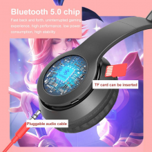 Hot Sales Led Cute P47 Cat Ear Headphones Bt5.0 Wireless Headset With Mic Kid Girl Stereo P47M Earphone thumbnail-2