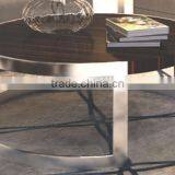 Round Steel Stainless Frame Cafe Table Chair Set