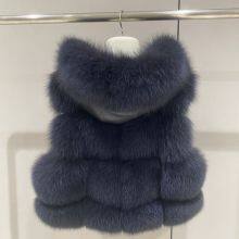 The Lady Doesn Like the Same Lychee Skin Imported Whole-skin Fox Fur Bread Blocks Fashionable Slim Vest Sheepskin Hood thumbnail-5