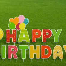 Colorful Die Cut Coroplast Letters 5mm Corrugated Birthday Yard Signs thumbnail-2