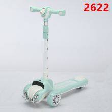 Children's Scooters Children's 3-wheel Music Glowing Folding Toys, Outdoor Sliding Sports, Boys and Girls Kids Kick thumbnail-1