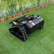 Industrial Grade Petrol Engine Reel Slope Mower Remote Control Cordless Self-Charging Backup Battery Rubber Tracks High Torque thumbnail-4