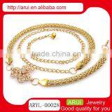 China Wholesale Women's Rhinestone Fashion Gold Waist Chain Belt thumbnail-1