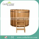 Latest design red cedar barrel fired hot tub wooden barrel round bathtub