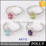 Fashion 18k Solid White Gold Natural Purple Amethyst 9.93ct Diamond Rings thumbnail-5