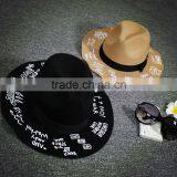 Autumn Winter Fedora Hat Creative Painting Large Brim Women Sun Hat thumbnail-5