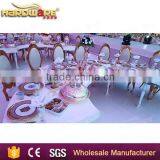Gold Stainless Steel MDF Top LED Wedding Half Moon Banquet Table Quality Choice thumbnail-4