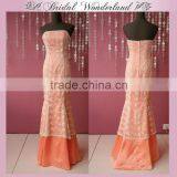 Simple Long Pink Lace Evening Dress for Seniors thumbnail-1
