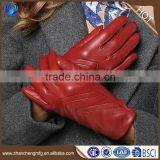 Fashion women thinsulate lined sheepskin leather touch screen winter gloves