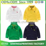 Wholesale new fashion baby boys pure cotton long sleeves childrens blank polo shirt