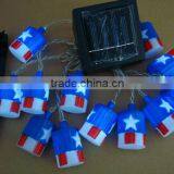 Solar National Flag USA Light String