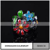 New Arrival Rings Jewelry /Colorful Flower Ring For Women/Stainless Steel Ring Design thumbnail-2