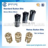 Manufacture in China Quarry Stone Button Bits