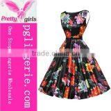 Bright Color 1950s Audrey Hepburn Dress thumbnail-2