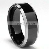 Simple style black Tungsten carbide mens ring