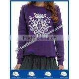 Girls' Leisure Purple Fleece Sweater With White Logo Printed thumbnail-1