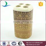 Brown Decal Glazed Classic Square Ceramic Bathroom Set thumbnail-6