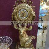 Antique Clock, Art Gold Royal Clock, Luxury 24K Gold Plated Copper Table Clock thumbnail-4