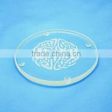 customized round glass coaster with pattern
