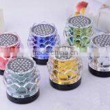 New Arrival Crystal Lotus Transparent Colorful Light Speaker USB Mini Speaker Creative Speaker With Radio Function thumbnail-3