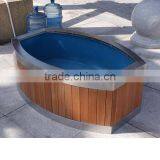 Arlau Outdoor Wood Oval Planter Flower Pots thumbnail-2